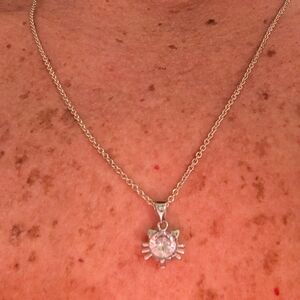 Elegant Silver Cat Pendant Necklace